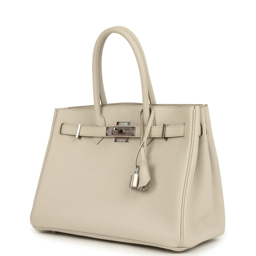 Pre-owned Hermes 3 en 1 Birkin 30 Beton Togo and Swift Palladium Hardware