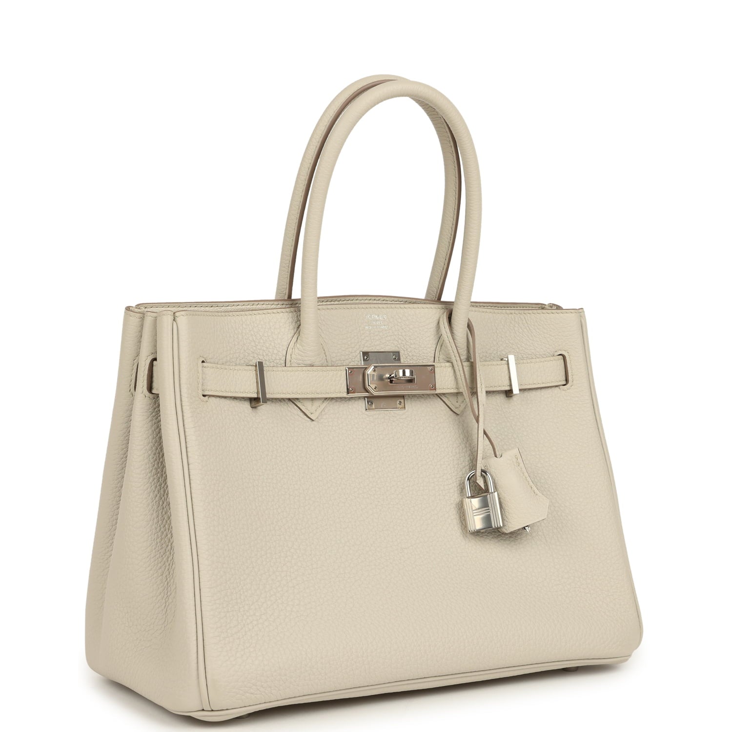 Pre-owned Hermes 3 en 1 Birkin 30 Beton Togo and Swift Palladium Hardware