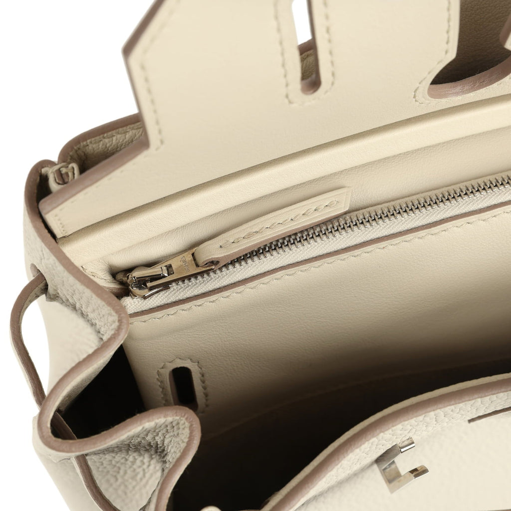Pre-owned Hermes 3 en 1 Birkin 30 Beton Togo and Swift Palladium Hardware