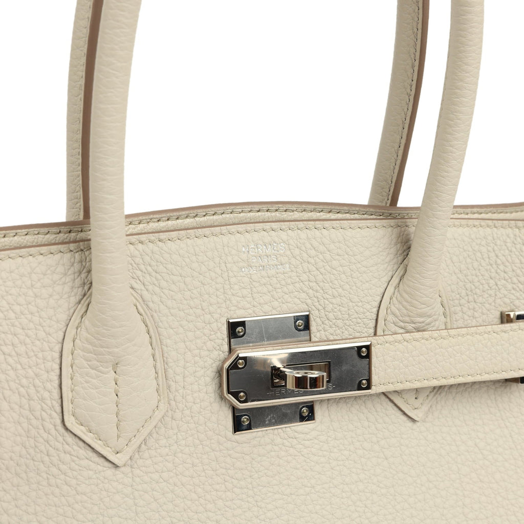 Pre-owned Hermes 3 en 1 Birkin 30 Beton Togo and Swift Palladium Hardware