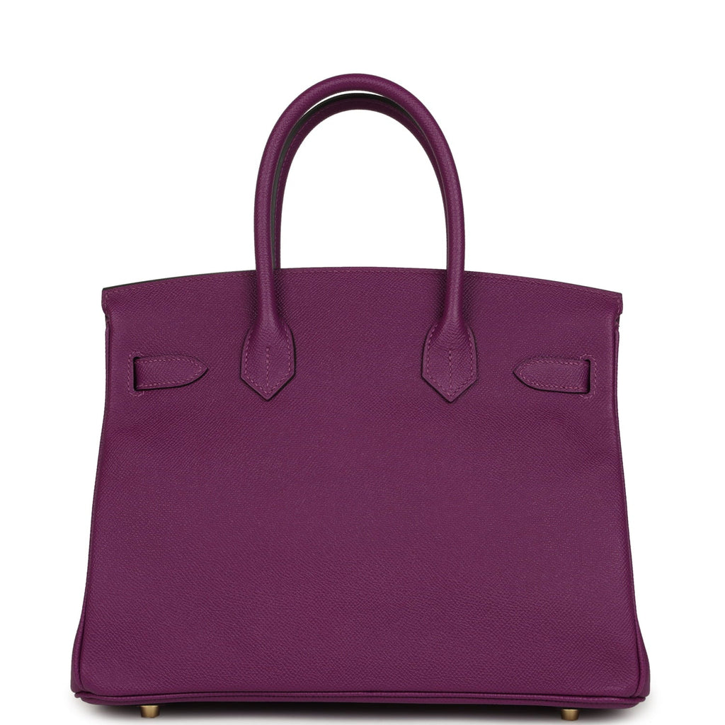 Pre-owned Hermes Birkin 30 Anemone Epsom Gold Hardware