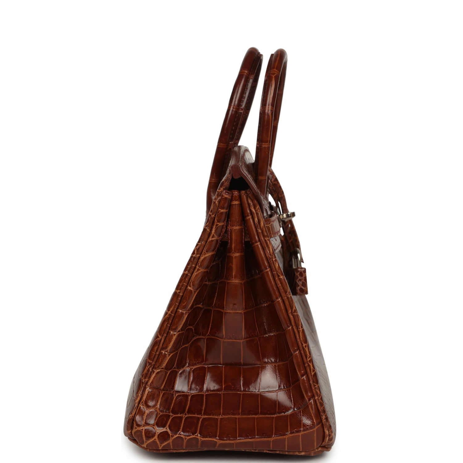 Pre-owned Hermes Birkin 25 Miel Shiny Niloticus Crocodile Palladium Hardware