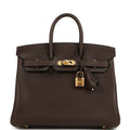 Hermes Birkin 25 Ebene Barenia Faubourg Gold Hardware