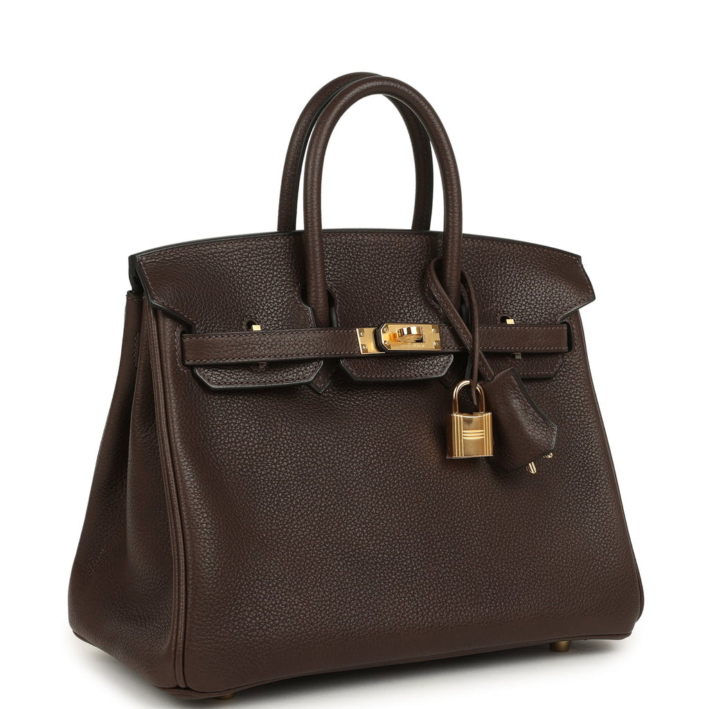 Hermes Birkin 25 Ebene Barenia Faubourg Gold Hardware