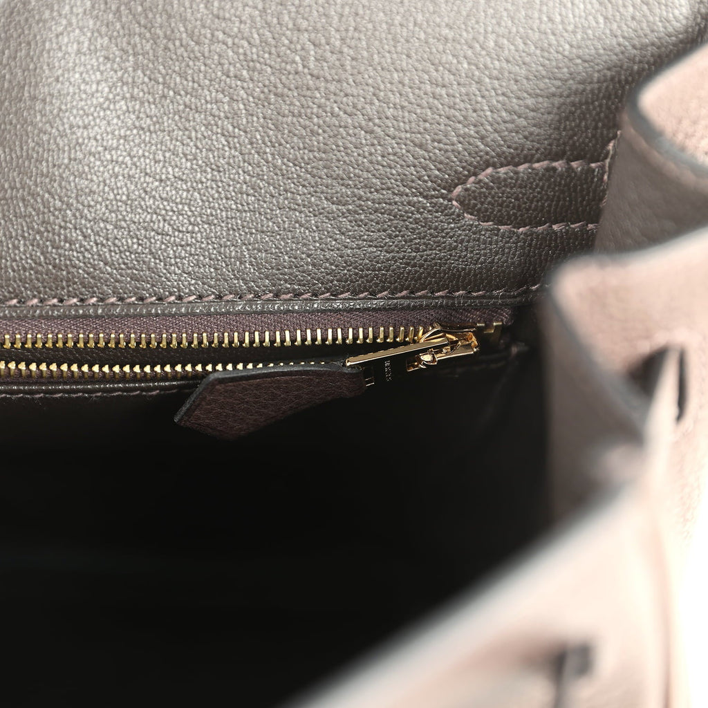 Hermes Birkin 25 Ebene Barenia Faubourg Gold Hardware