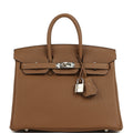 Hermes Birkin 25 Alezan Togo Palladium Hardware