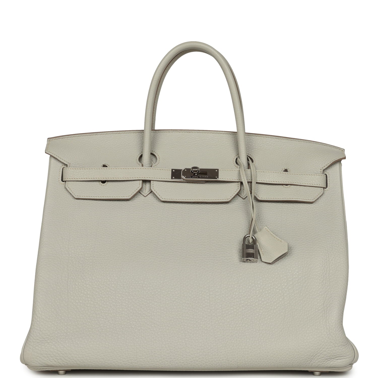 Pre-owned Hermes Birkin 40 Gris Perle Togo Palladium Hardware
