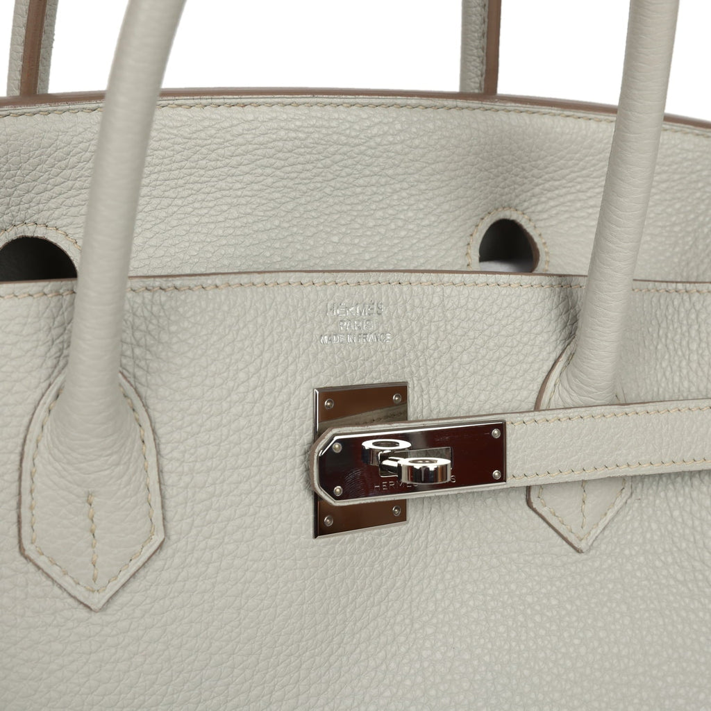 Pre-owned Hermes Birkin 40 Gris Perle Togo Palladium Hardware