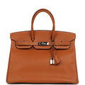 New Hermes Birkin 35 Gold Epsom Palladium Hardware