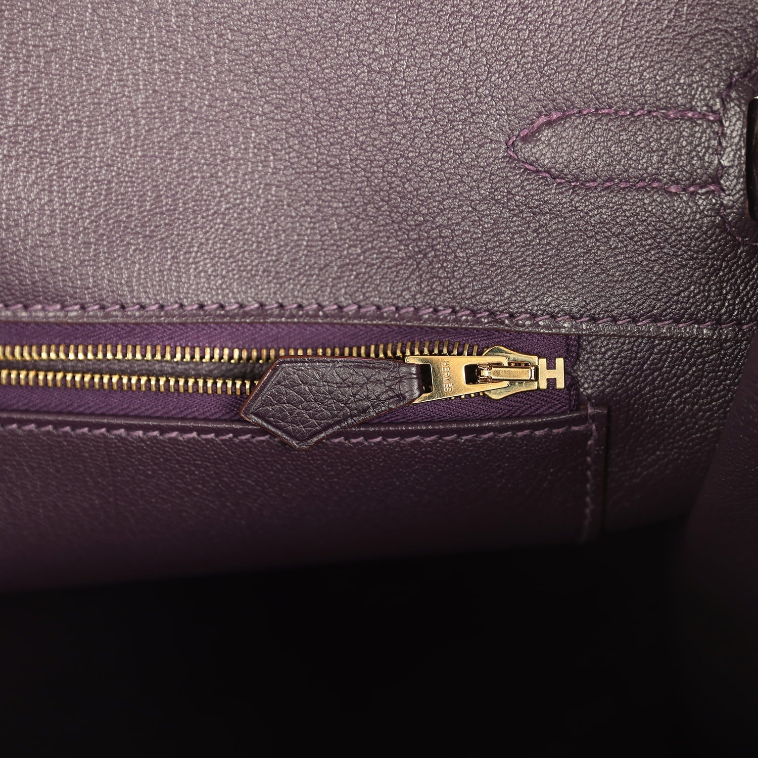 Pre-owned Hermes Birkin 35 Raisin Clemence Gold Hardware