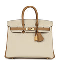 Hermes Special Order (HSS) Birkin 25 Craie and Biscuit Togo Gold Hardware