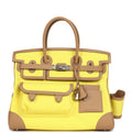 Hermes Birkin Cargo 35 Jaune Citron Toile and Chai Swift Palladium Hardware