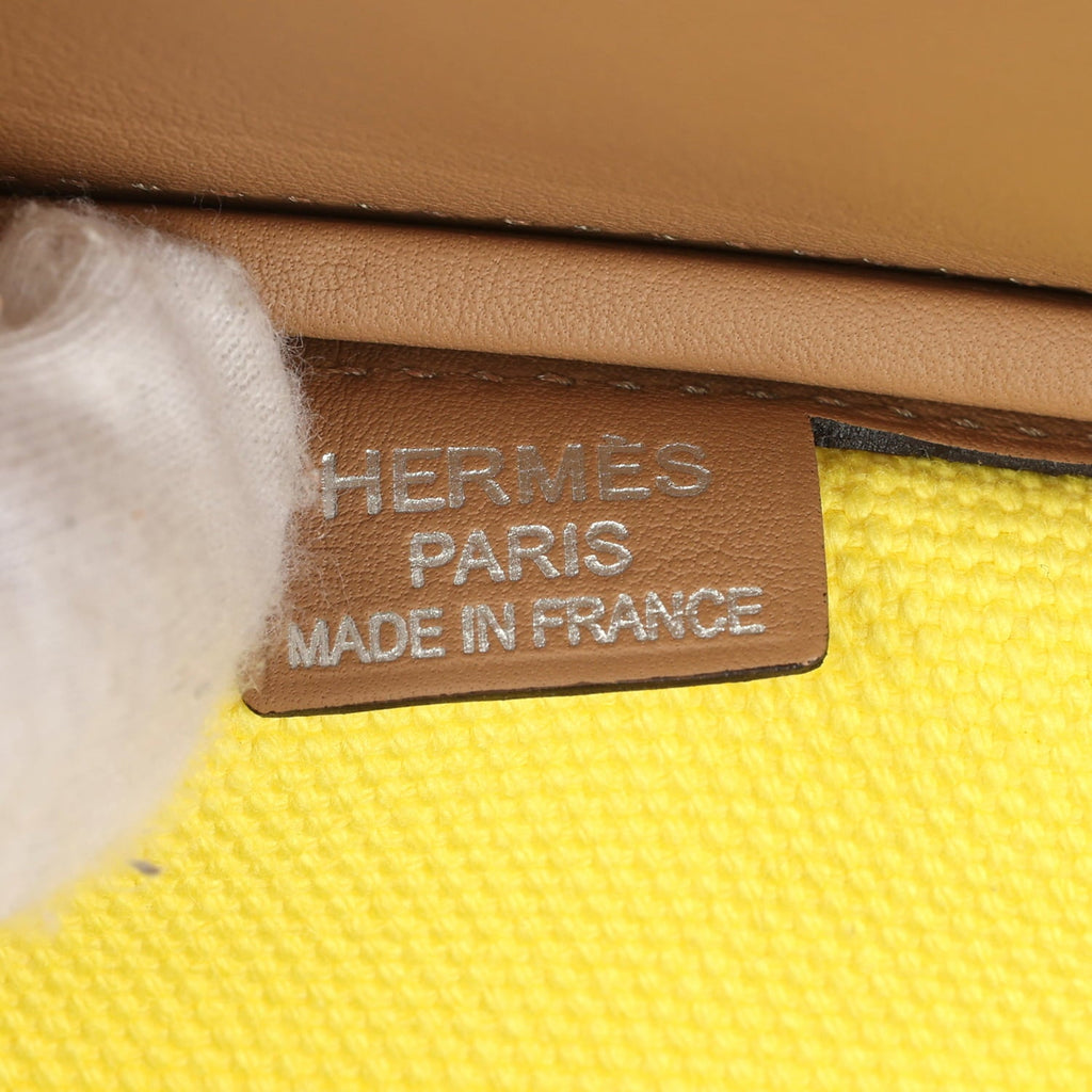 Hermes Birkin Cargo 35 Jaune Citron Toile and Chai Swift Palladium Hardware