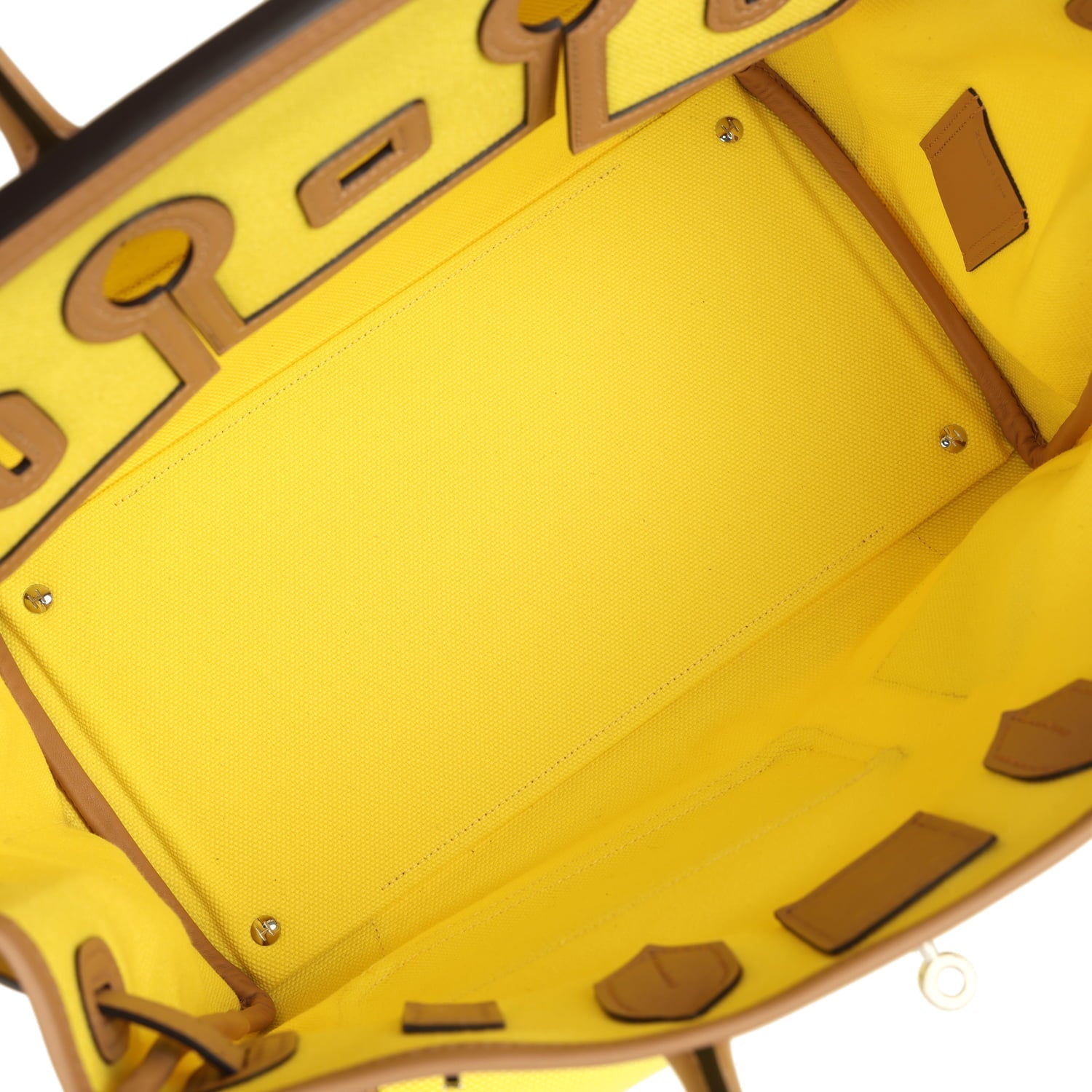 Hermes Birkin Cargo 35 Jaune Citron Toile and Chai Swift Palladium Hardware