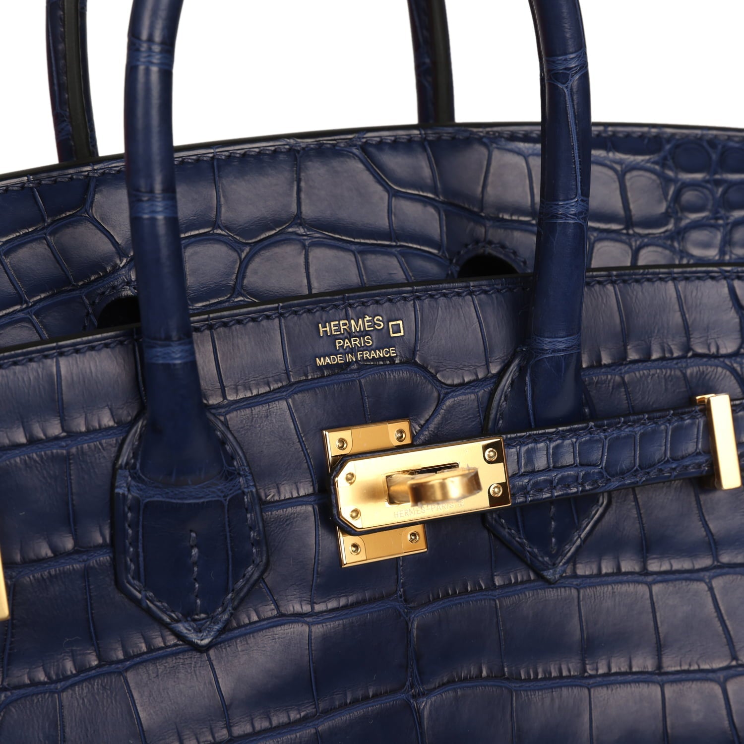 Hermes Birkin 25 Bleu Saphir Matte Alligator Gold Hardware