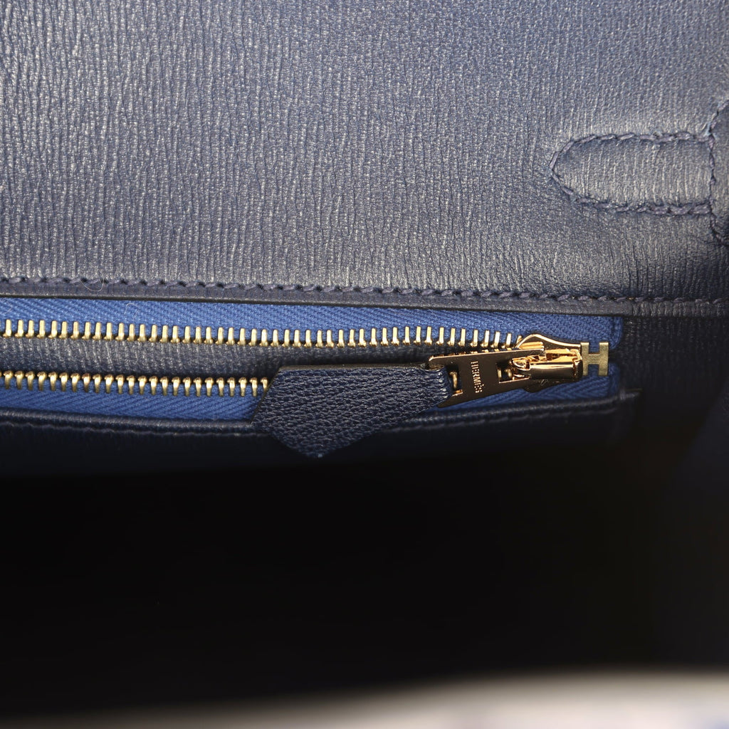 Hermes Birkin 25 Bleu Saphir Matte Alligator Gold Hardware