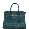 Pre-owned Hermes Birkin 30 Colvert Matte Alligator Gold Hardware