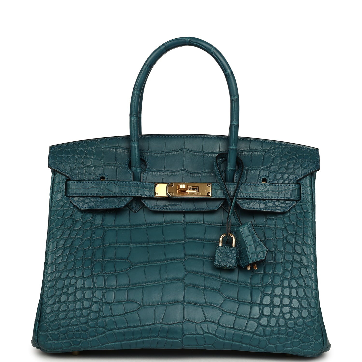 Pre-owned Hermes Birkin 30 Colvert Matte Alligator Gold Hardware
