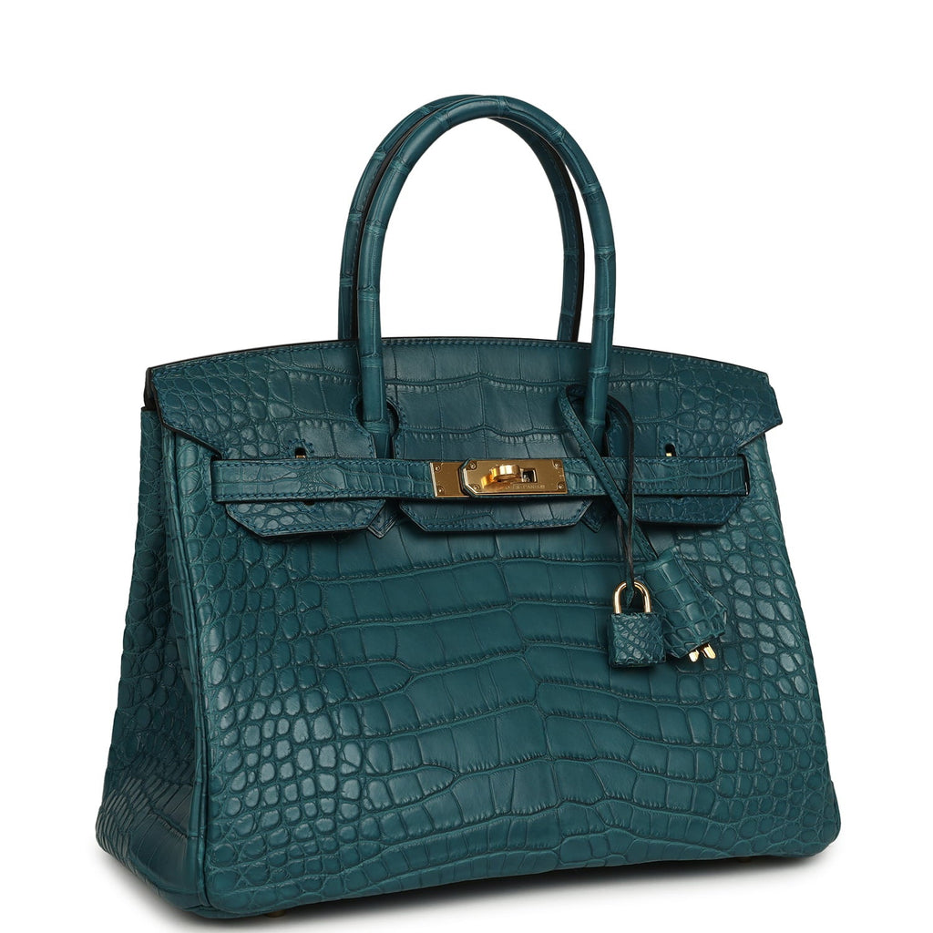 Pre-owned Hermes Birkin 30 Colvert Matte Alligator Gold Hardware
