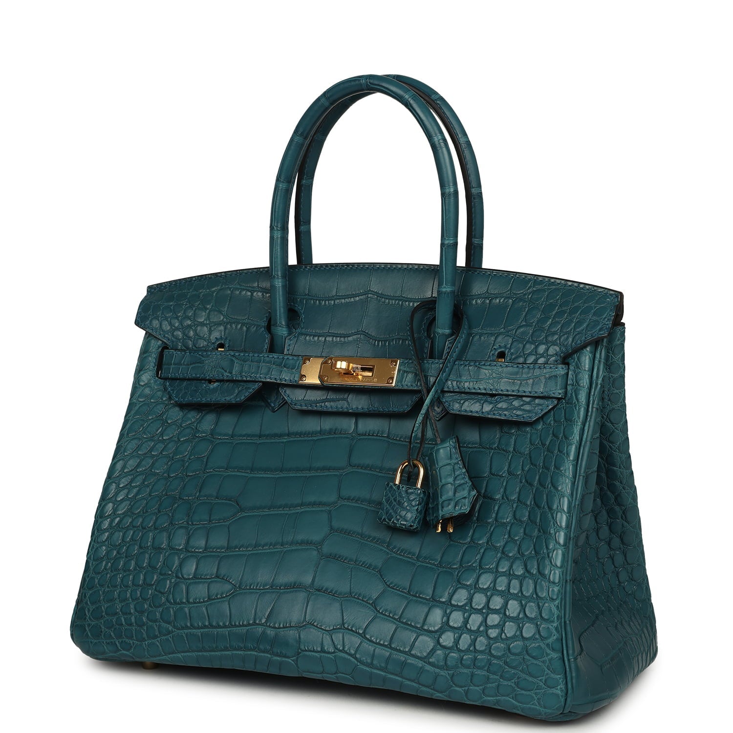 Pre-owned Hermes Birkin 30 Colvert Matte Alligator Gold Hardware