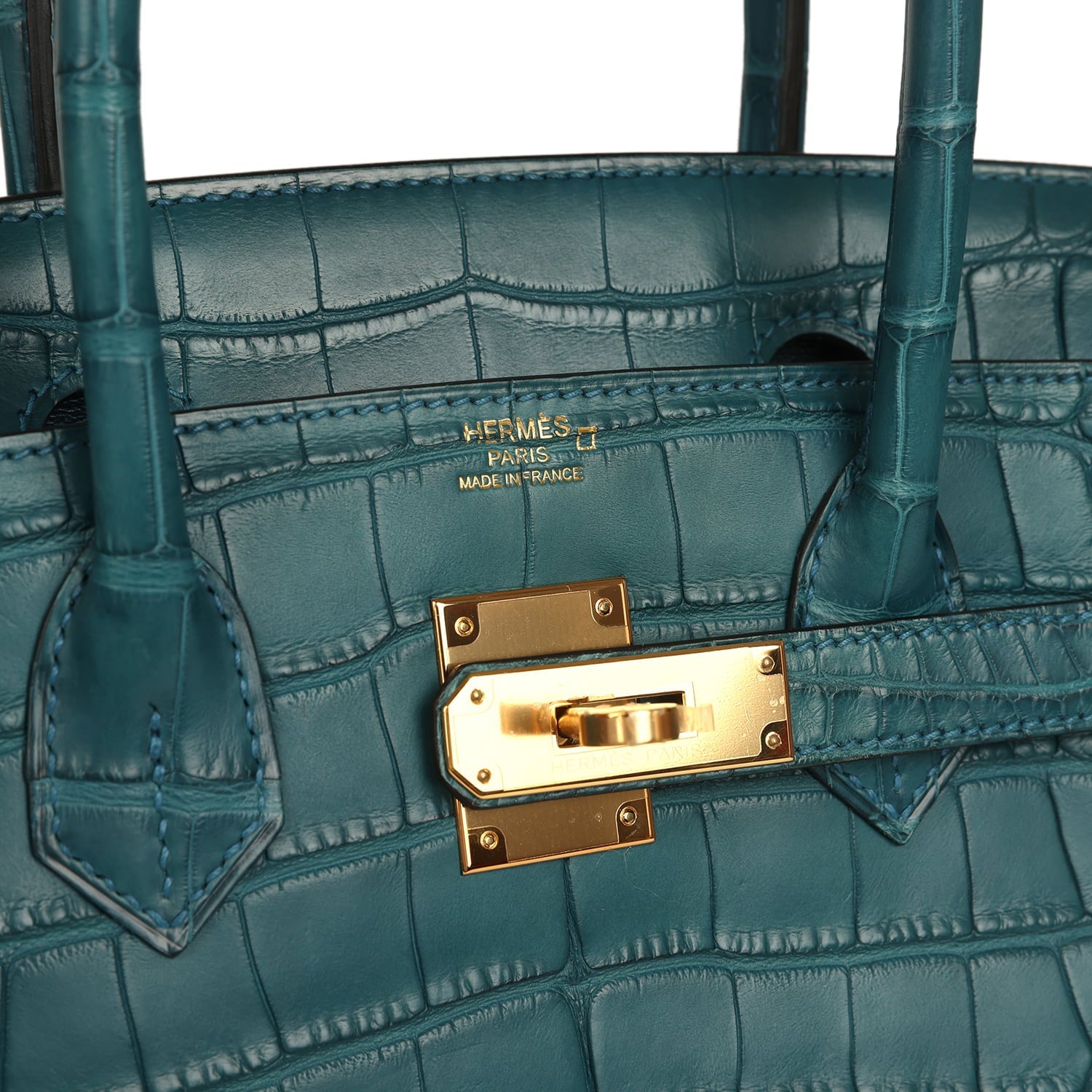 Pre-owned Hermes Birkin 30 Colvert Matte Alligator Gold Hardware
