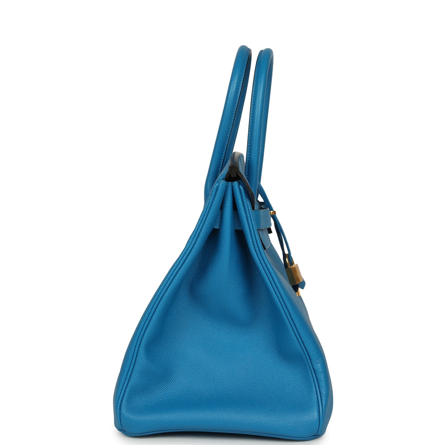 Pre-owned Hermes Birkin 35 Bleu Zanzibar Epsom Gold Hardware