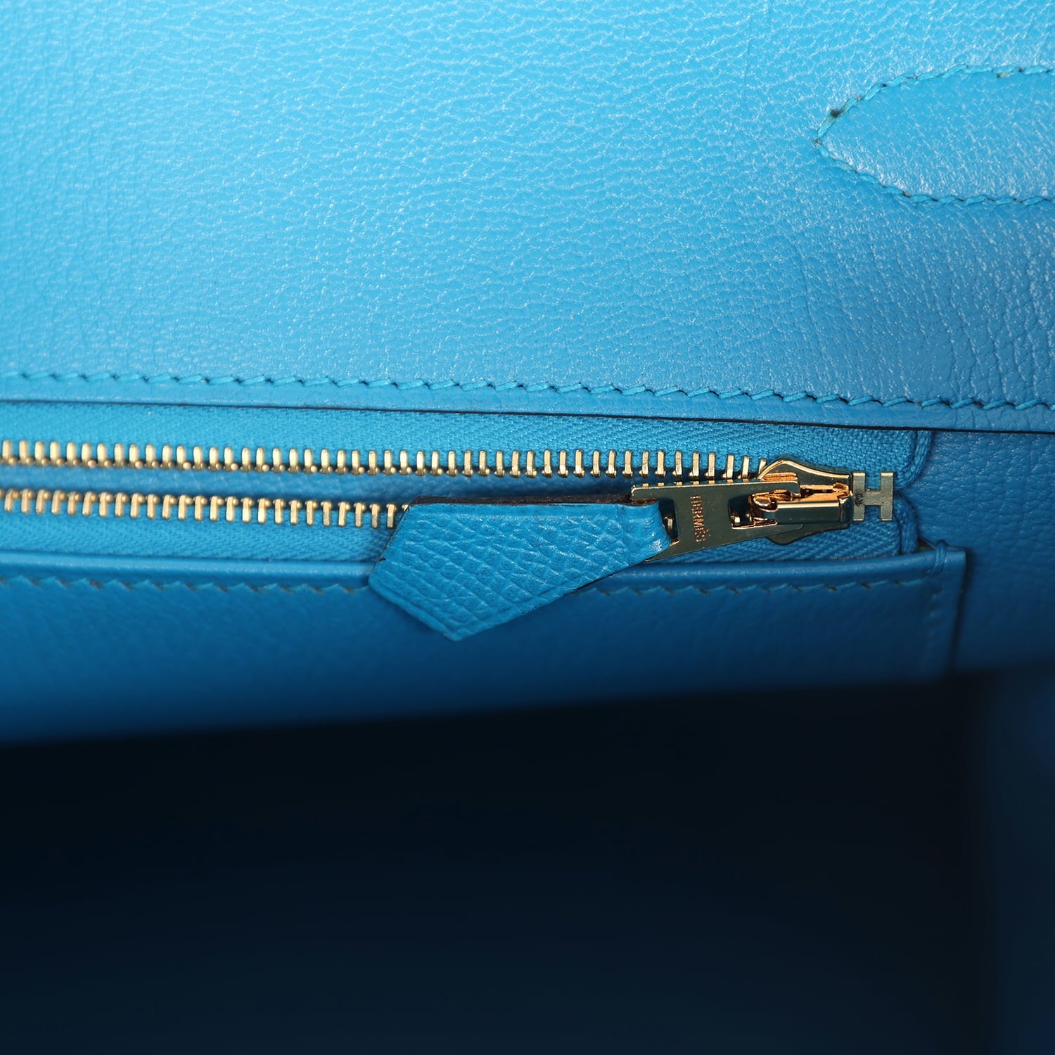 Pre-owned Hermes Birkin 35 Bleu Zanzibar Epsom Gold Hardware
