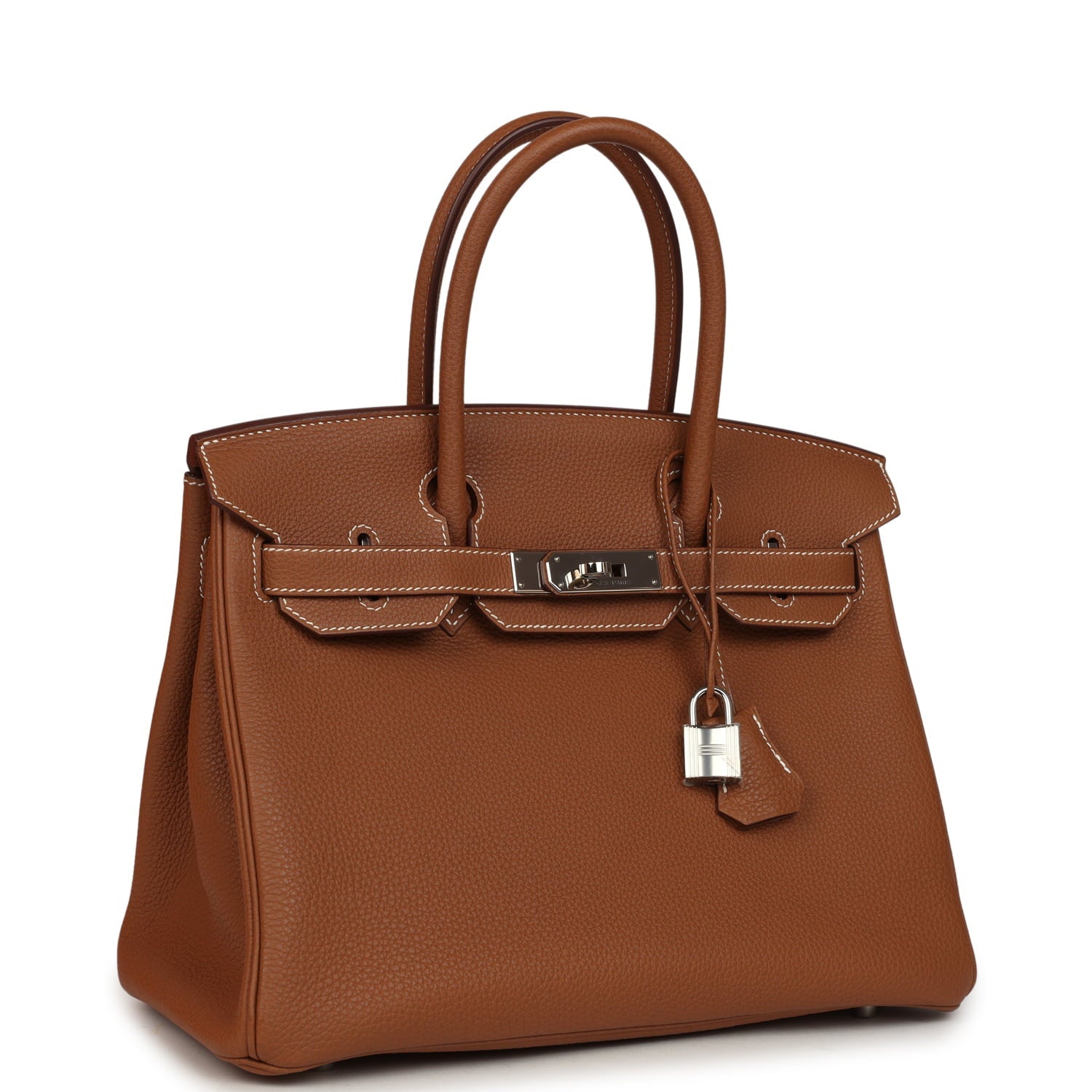 Pre-owned Hermes Birkin 30 Gold Togo Palladium Hardware