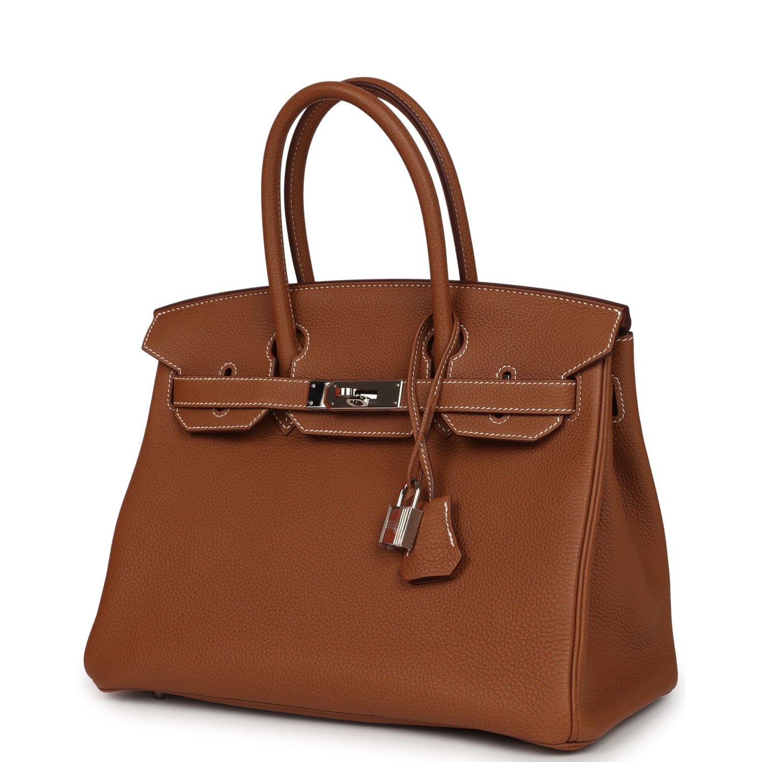 Pre-owned Hermes Birkin 30 Gold Togo Palladium Hardware