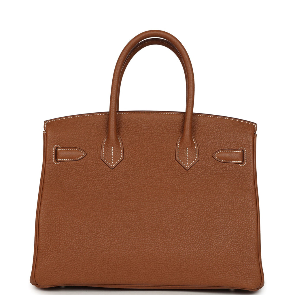 Pre-owned Hermes Birkin 30 Gold Togo Palladium Hardware