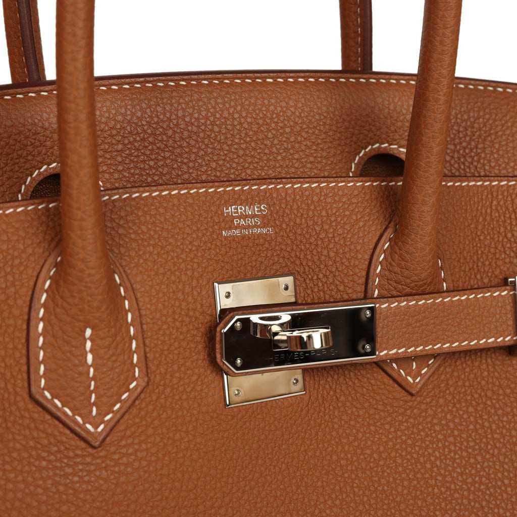 Pre-owned Hermes Birkin 30 Gold Togo Palladium Hardware