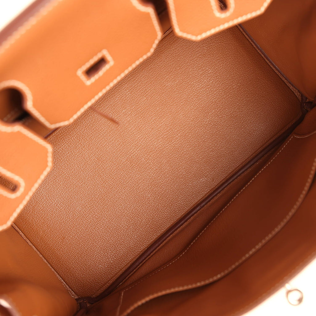Pre-owned Hermes Birkin 30 Gold Togo Palladium Hardware
