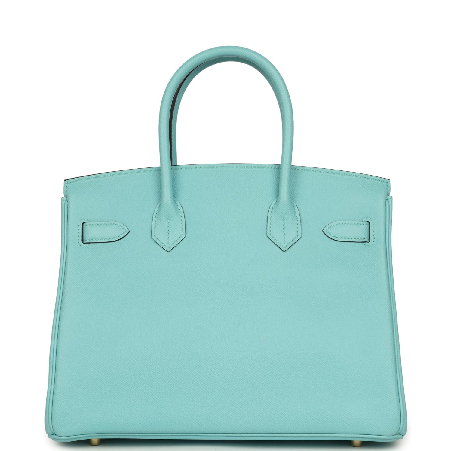 Pre-owned Hermes Birkin 30 Bleu Atoll Epsom Gold Hardware