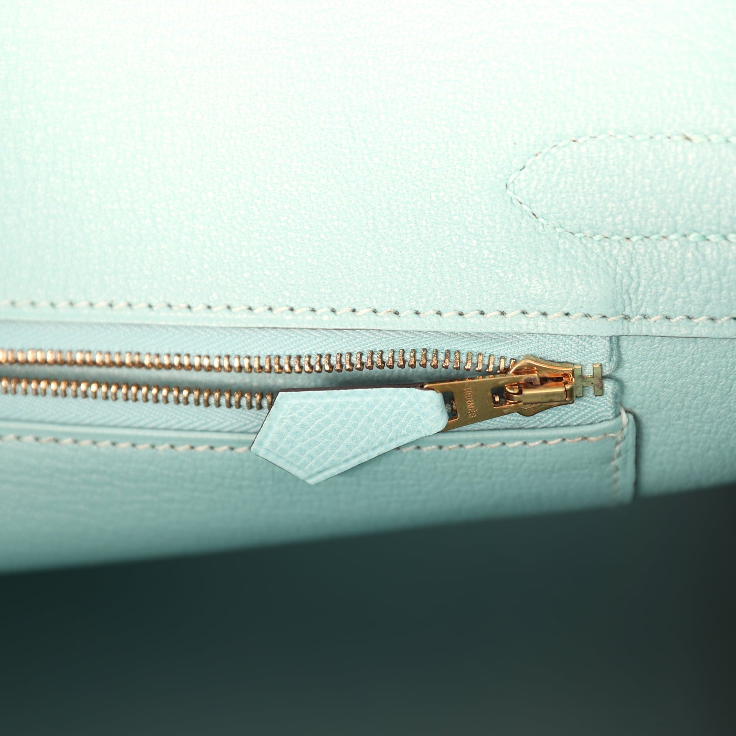 Pre-owned Hermes Birkin 30 Bleu Atoll Epsom Gold Hardware