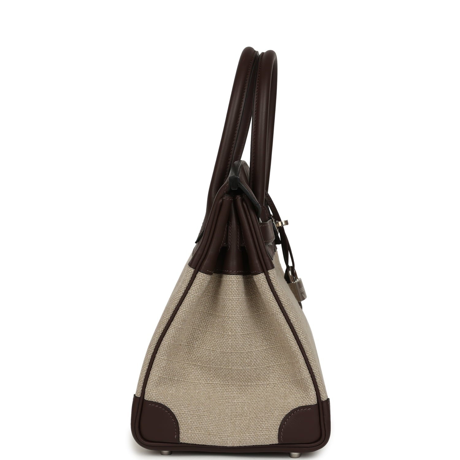 Hermes Birkin 30 Bivouac Ficelle Canvas and Moka Swift Palladium Hardware