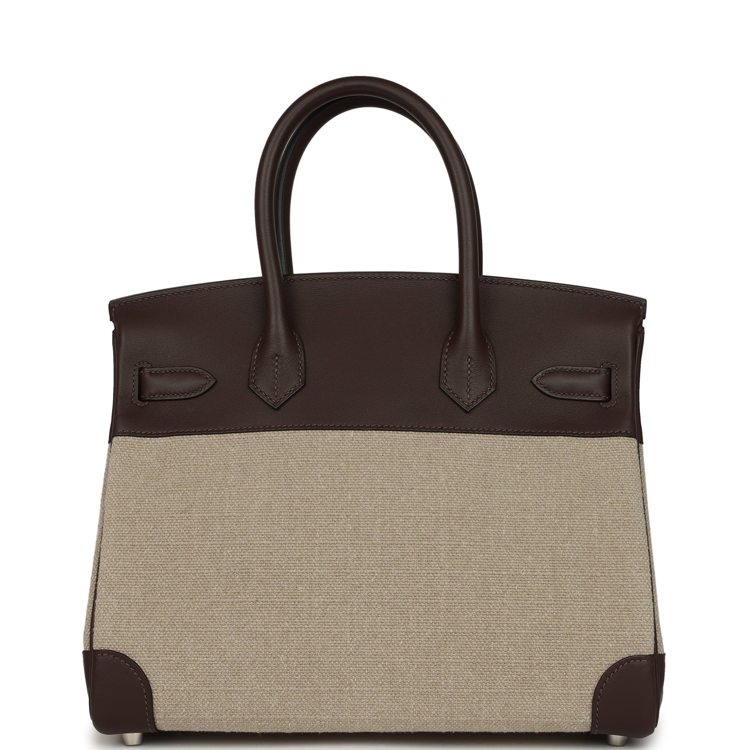 Hermes Birkin 30 Bivouac Ficelle Canvas and Moka Swift Palladium Hardware
