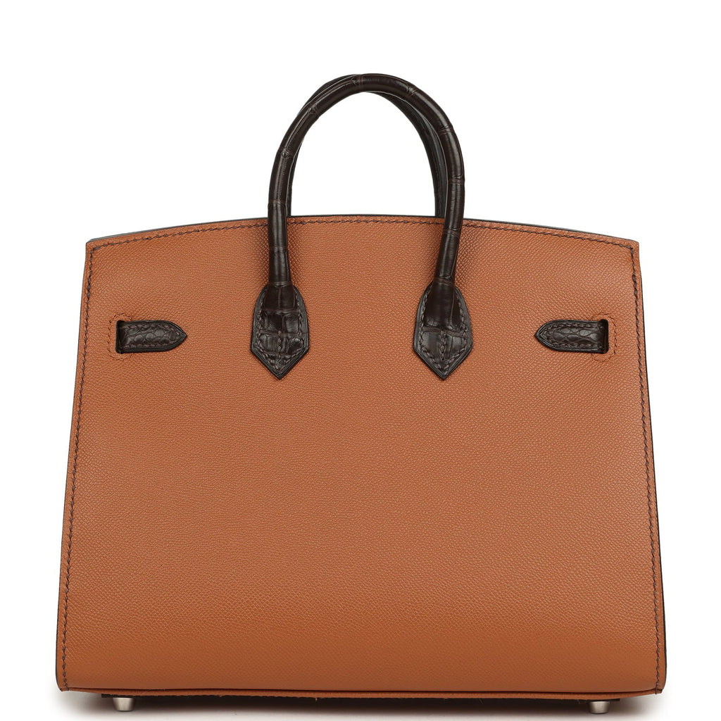 Hermes "Day" Faubourg Birkin Sellier 20 Ebene Matte Alligator Palladium Hardware