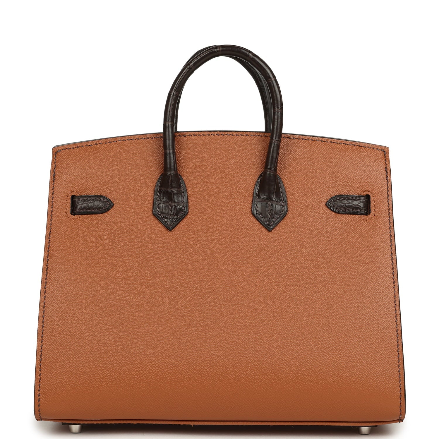 Hermes "Day" Faubourg Birkin Sellier 20 Ebene Matte Alligator Palladium Hardware
