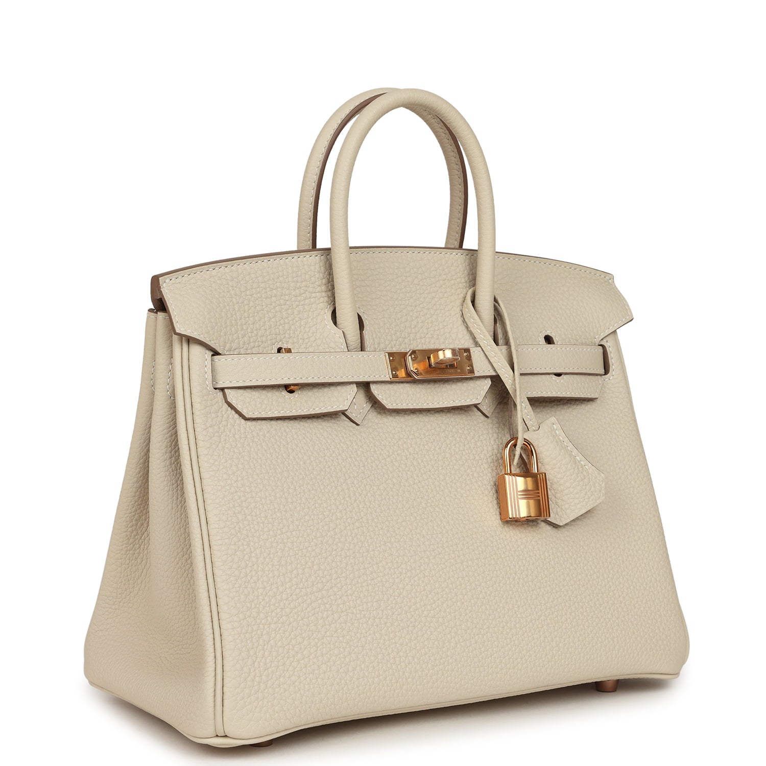 Hermes Birkin 25 Craie Togo Rose Gold Hardware