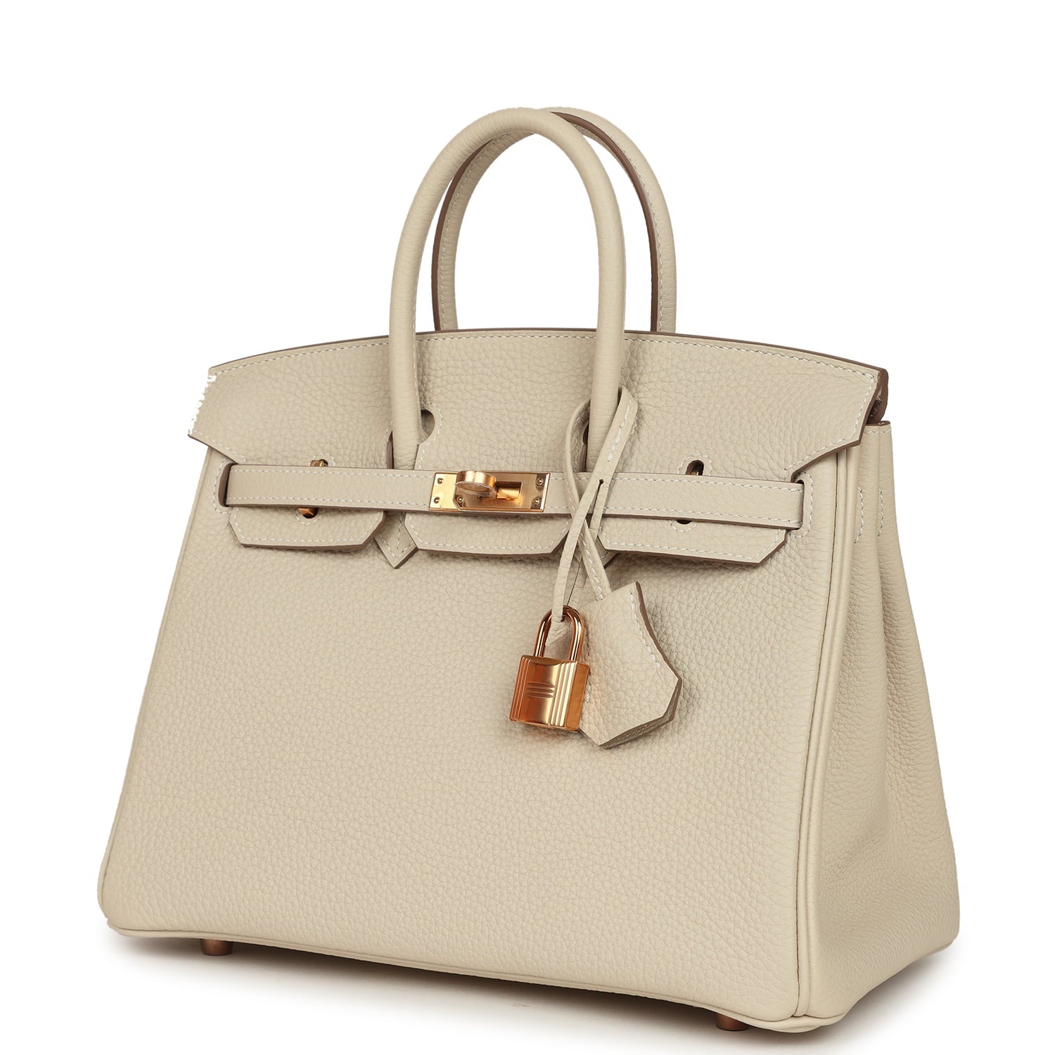 Hermes Birkin 25 Craie Togo Rose Gold Hardware