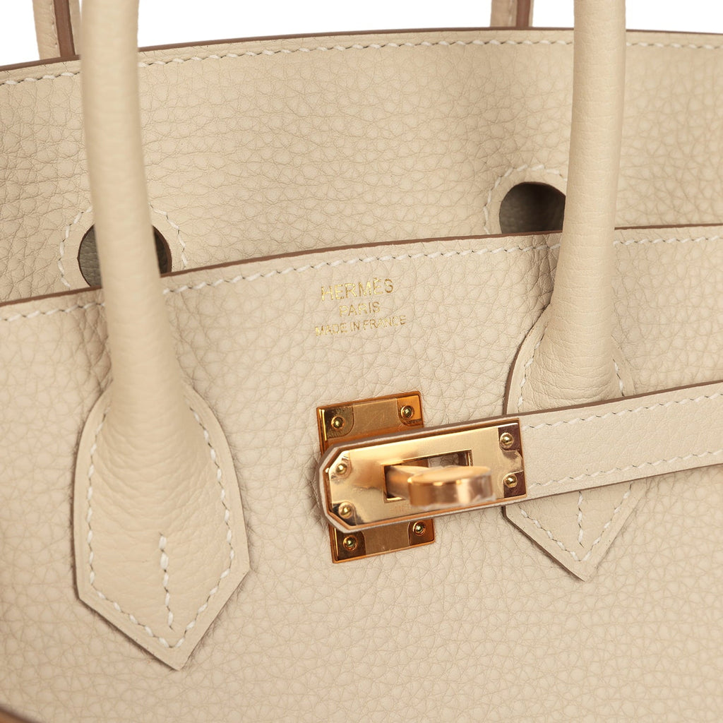 Hermes Birkin 25 Craie Togo Rose Gold Hardware