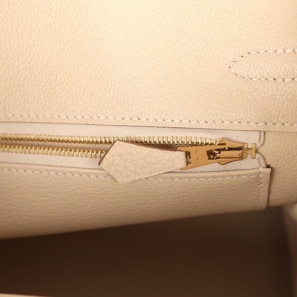 Hermes Birkin 25 Craie Togo Rose Gold Hardware