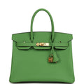 Hermes Birkin 30 Vert Yucca Epsom Gold Hardware