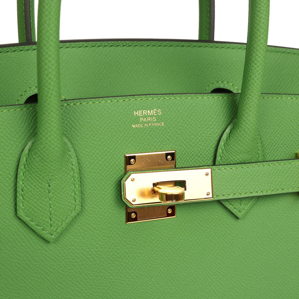 Hermes Birkin 30 Vert Yucca Epsom Gold Hardware