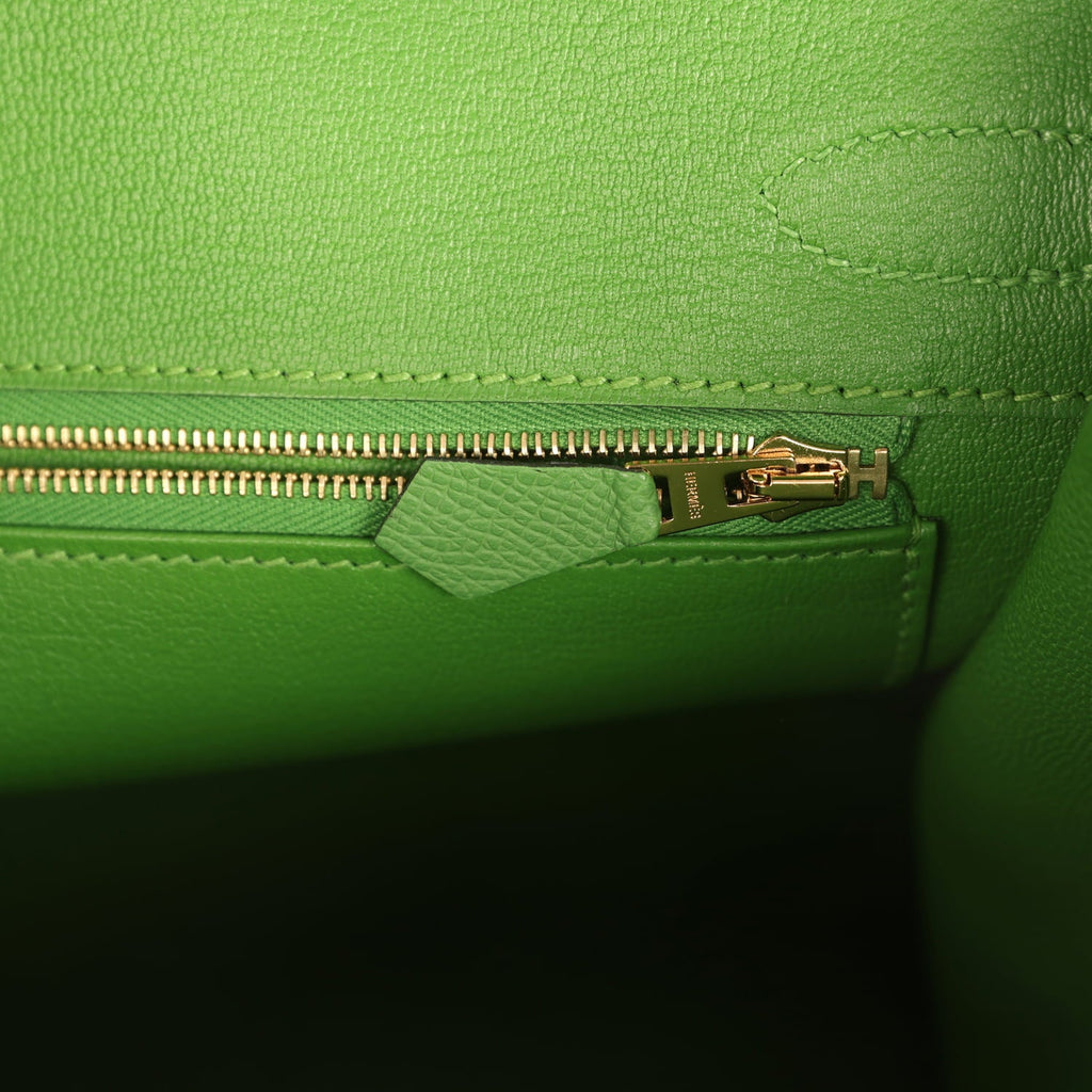 Hermes Birkin 30 Vert Yucca Epsom Gold Hardware