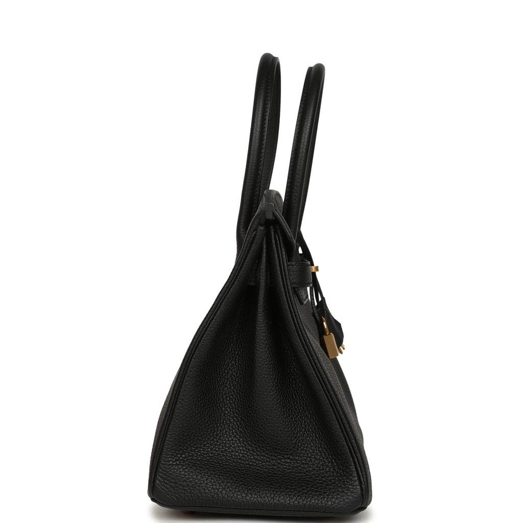Pre-owned Hermes Birkin 30 Black Togo Gold Hardware