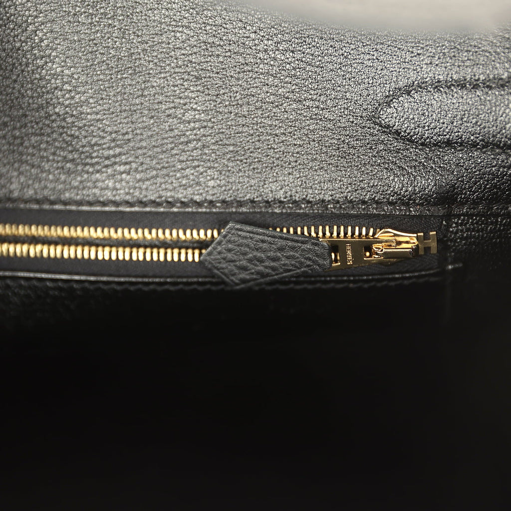 Pre-owned Hermes Birkin 30 Black Togo Gold Hardware