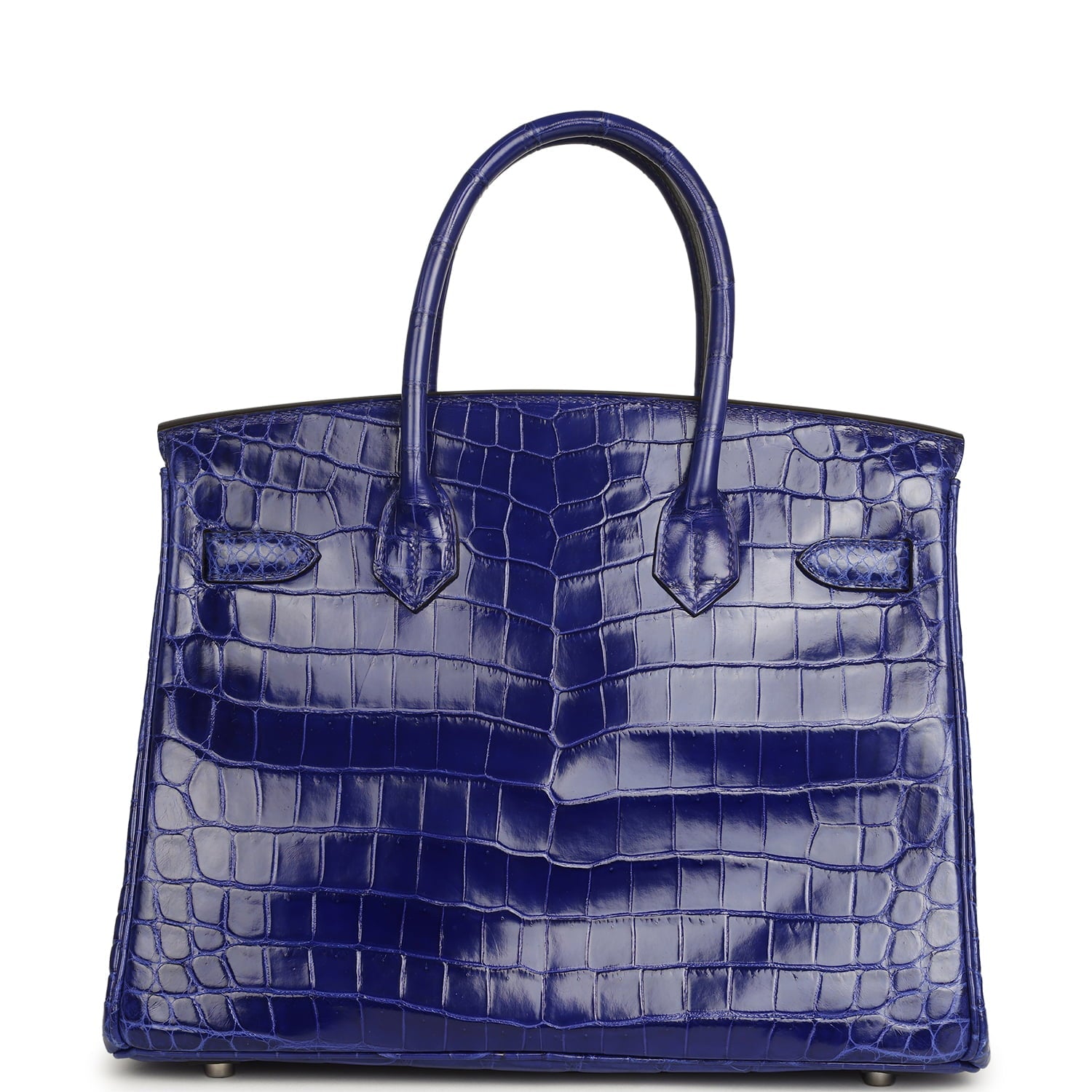 Pre-owned Hermes Birkin 30 Bleu Electric Shiny Niloticus Crocodile Palladium Hardware