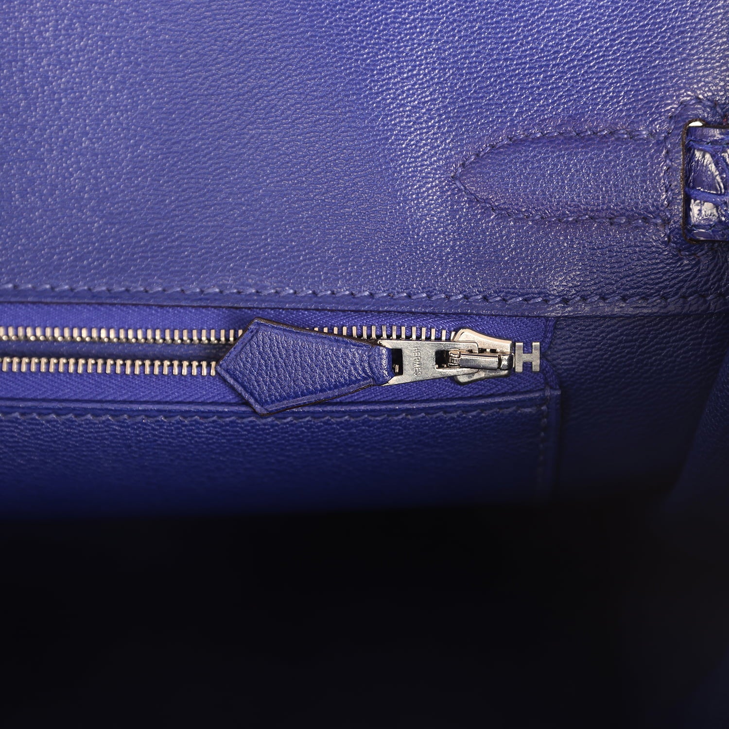 Pre-owned Hermes Birkin 30 Bleu Electric Shiny Niloticus Crocodile Palladium Hardware