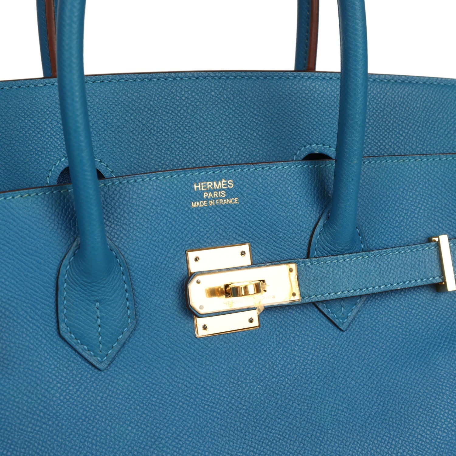 Pre-owned Hermes Birkin 35 Bleu Izmir Epsom Gold Hardware